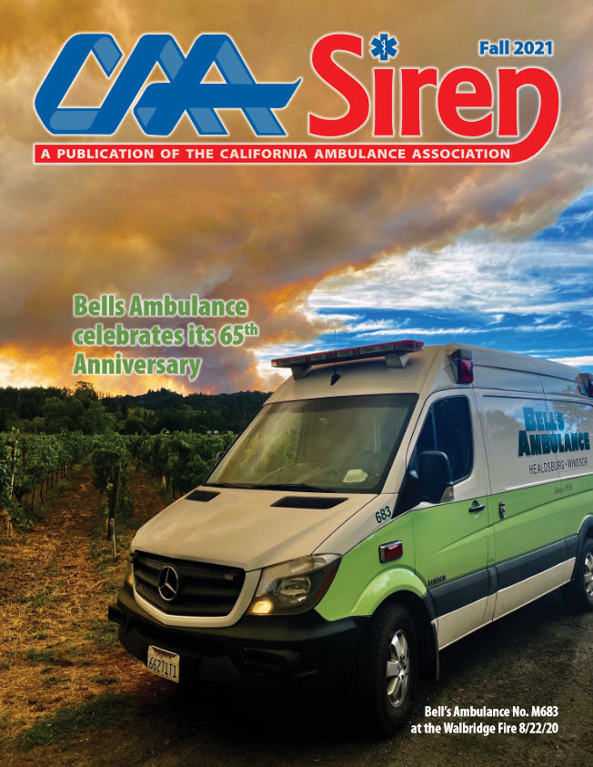 Bell's Ambulance on the cover of The Siren Magazine